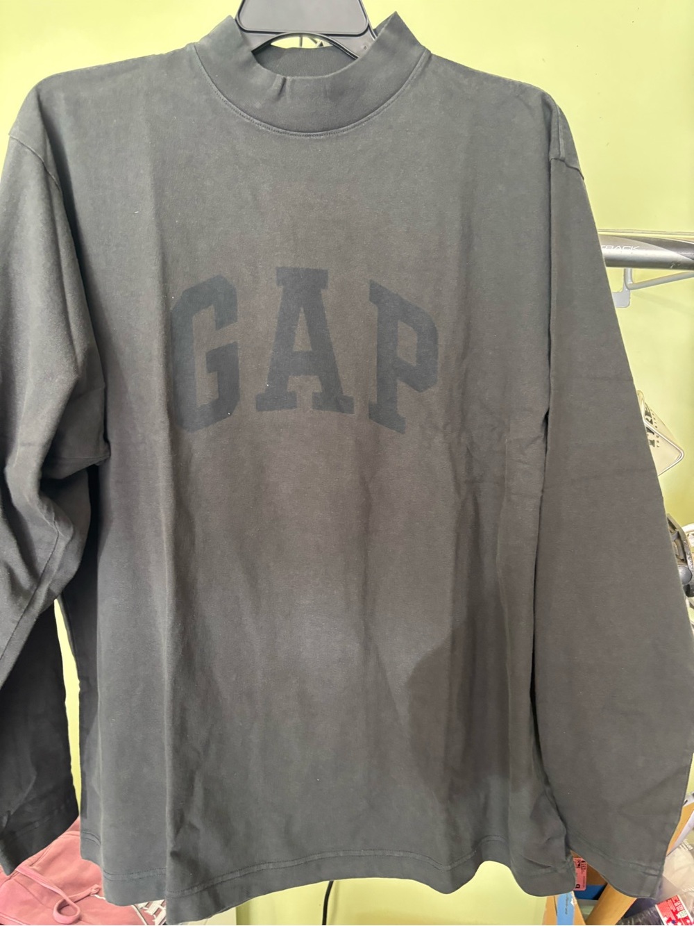 GAP YZY Men's Long Sleeve Tee in Black with Subtle Black Logo